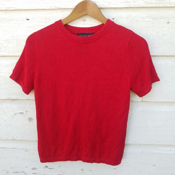 august silk Sweaters - August Silk Red 100% Silk Pullover Sweater